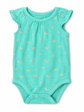 Jumping Beans Watermelon Print Flutter Sleeve Bodysuit